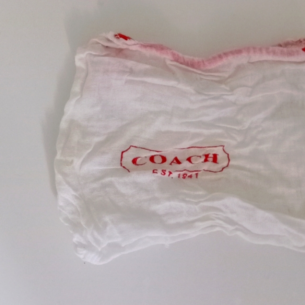 Vintage Coach Linen Dust Bag With Red Drawstrings